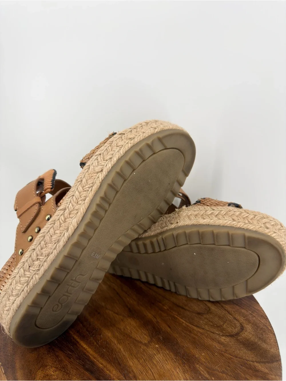 Earth Origins Etolla Raffia Platform Slide Sandals Size 6.5M Boho